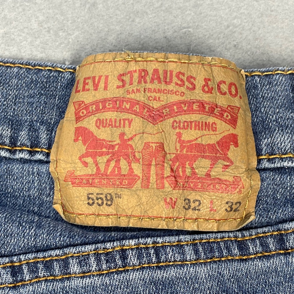 Levi's Blue 559 Relaxed Straight Leg Denim Jeans Mens 32x32 - Picture 3 of 12